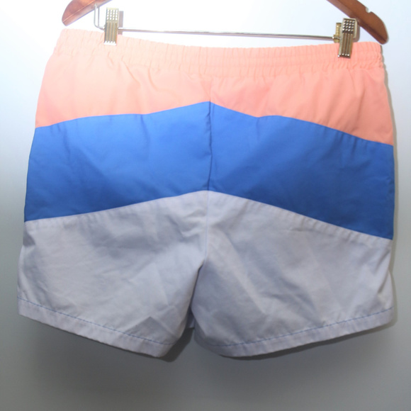 80's Vintage "LAGUNA" Colorblock Swim Trunks - Picture 5 of 5